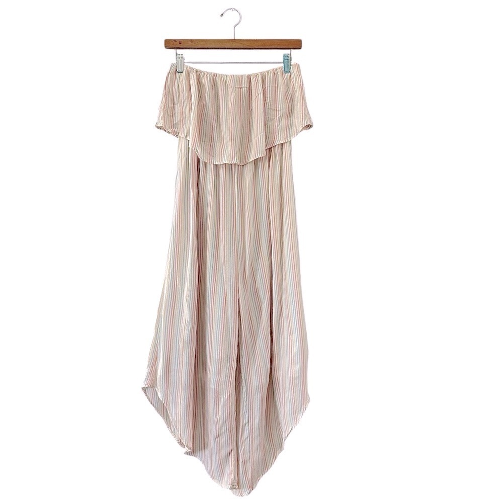 Japna Multicolor Pastel Striped Jumpsuit Size M